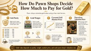 How pawn shops decide how much to pay for gold in Malaysia based on gold purity, weight, market price and pawnshop valuation rate - AIENB Kedai Emas Pajak Gadai